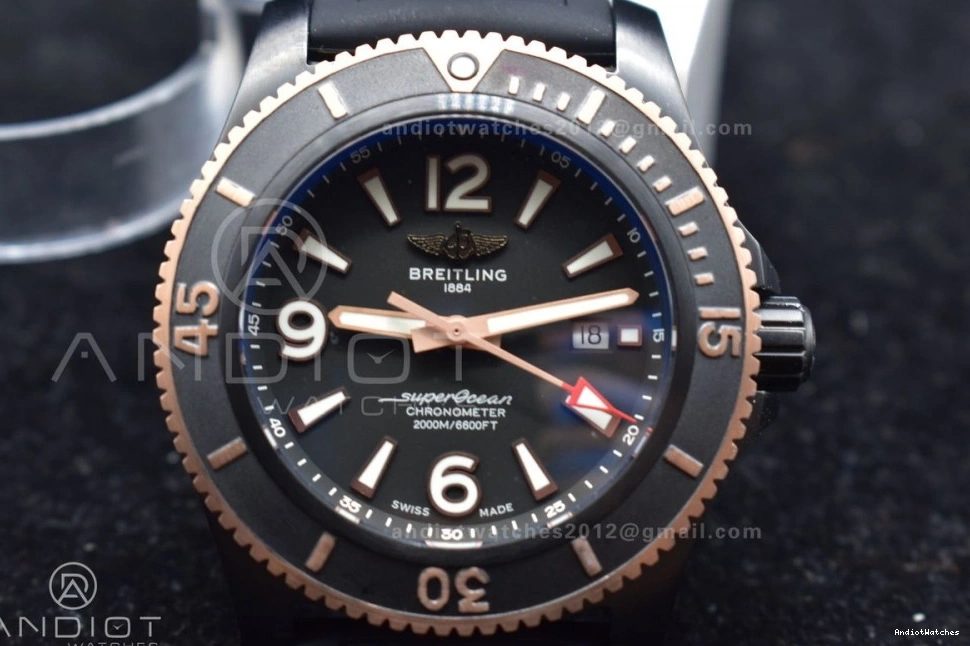 Superocean Best Black 1174 Dial A Black Automatic BestValue Rubber 44 on Strap TF Edition Bezel 1:1 Black 0827